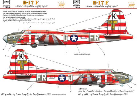 HADモデル 72158 1/72 B-17E バーミンガム電撃戦 USAAF デカールシート