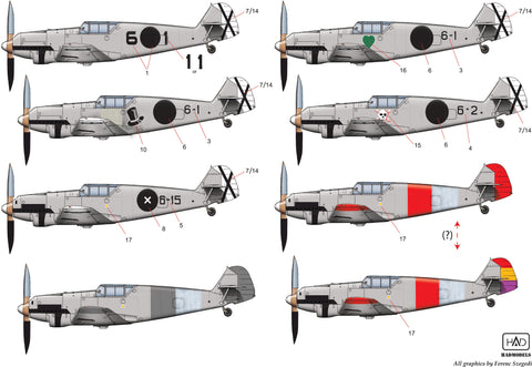 HADモデル 72184 1/72 メッサーシュミット Bf 109 A デカールシート