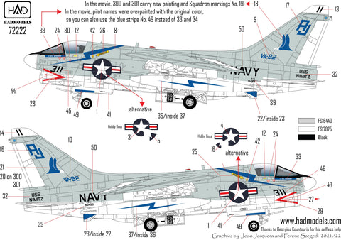 HADモデル 72222 1/72 A-7E コルセア II VA-82「ザ・マローダーズ」（「ファイナル・カウントダウン」デカールコレクション）