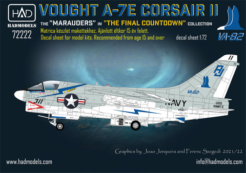 HADモデル 72222 1/72 A-7E コルセア II VA-82「ザ・マローダーズ」（「ファイナル・カウントダウン」デカールコレクション）