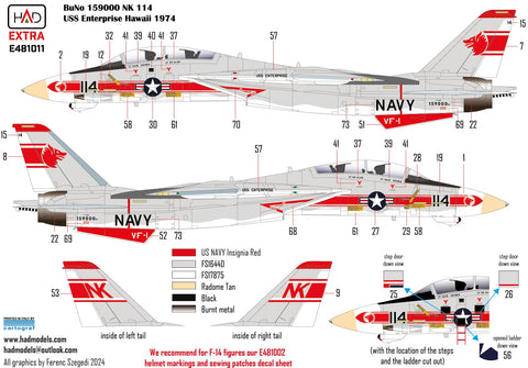 HADモデル E481011 1/48 F-14A VF-1 ウルフパック 新拡張版デカールシート