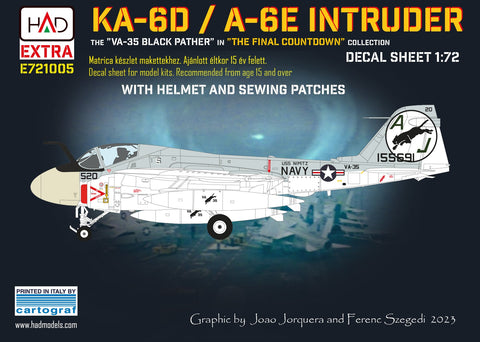 HADモデル E721005 1/72 A-6E イントルーダー「ファイナル・カウントダウン」デカールシート