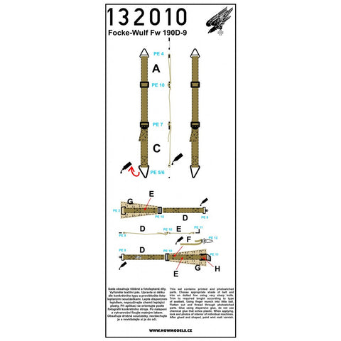 HGW 132010 1/32 フォッケウルフ Fw 190D-9 シートベルト ２セット | ハセガワ, レベル用
