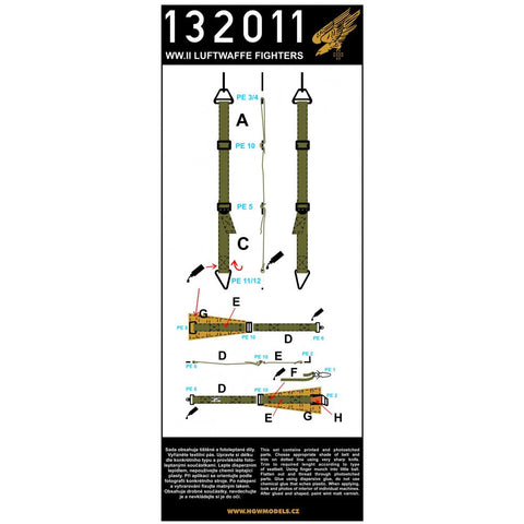 HGW 132011 1/32 ルフトヴァッフェ戦闘機用 シートベルト ２セット | WWII時