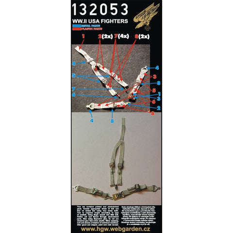 HGW 132053 1/32 アメリカ戦闘機用 シートベルト ２セット | WWII時