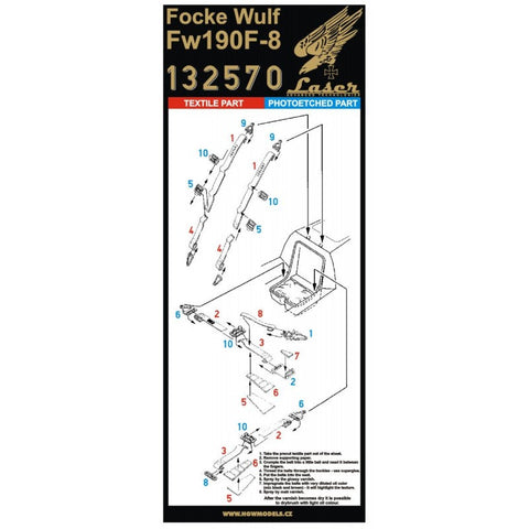HGW 132570 1/32 フォッケウルフ Fw 190F-8 シートベルト pre-cut (laser) | レベル用