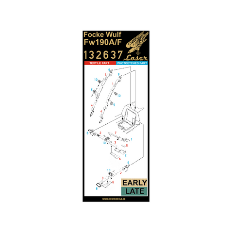 HGW 132637 1/32 フォッケウルフ Fw190A/F-8 シートベルト pre-cut (laser)