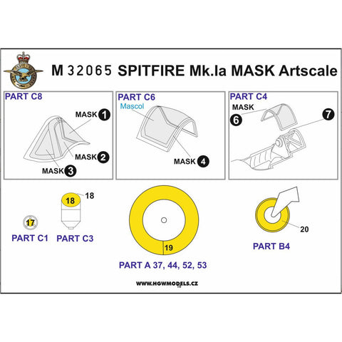 HGW 132844 1/32 スピットファイア Mk.Ia シートベルト BASIC LINE: seatbelts + masks | コータリ用