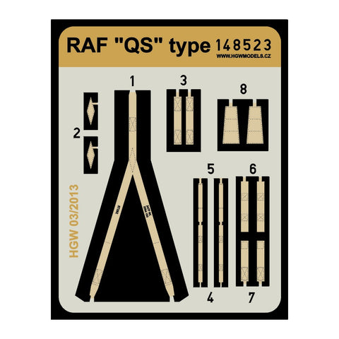 HGW 148523 1/48 RAF "QS" Type シートベルト pre-cut (laser)