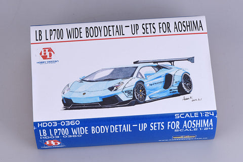 ホビーデザイン HD03-0360 1/24 ランボルギーニ・アヴェンタドール LP700 ワイドボディ ディティールアップセット (アオシマ用) （レジン+エッチングパーツ+メタルパーツ+デカール）
