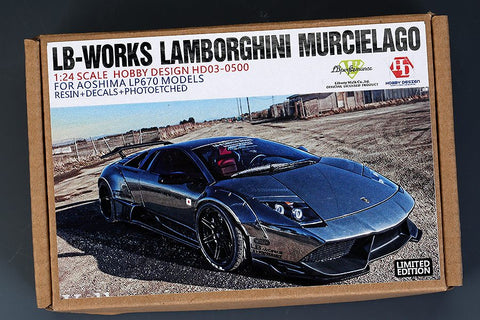 ホビーデザイン HD03-0500 1/24 LBワークス ランボルギーニ ムルシェラゴ LP670 トランスキット(アオシマ用) (レジン+エッチングパーツ+デカール+メタルロゴ)