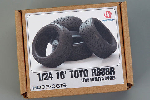 ホビーデザイン HD03-0619 1/24 16インチ トーヨー R888 タイヤ (タミヤ用) 240Z