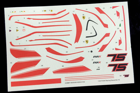 ホビーデザイン HD04-0142 1/24 FXXK レーシング デカール NO.75 ロゴ デカール