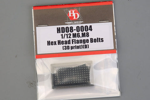 ホビーデザイン HD08-0004 1/12 M6,M8 六角ヘッド フランジボルト（3Dプリント）(D)