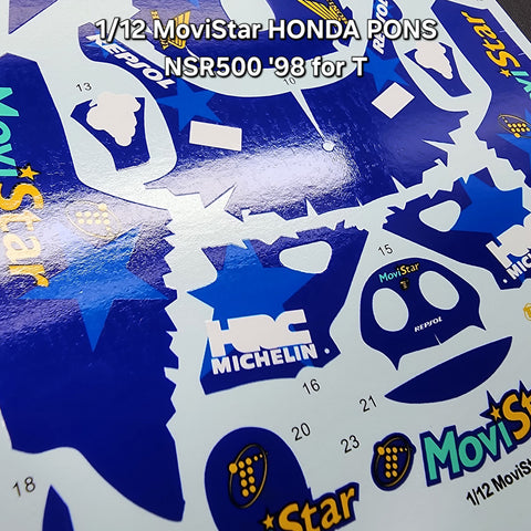 カレドモデル MS044 1/12 モビスター ホンダ ポンズ NSR500 '98 オートバイ模型デカール 14072 (タミヤ用)