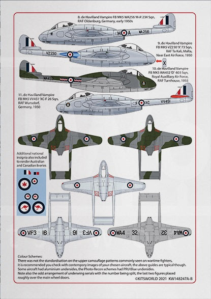 キッツワールド KW148247 1/48 デ・ハビランド ヴァンパイア