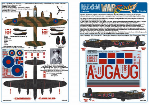 キッツワールド KW132056 1/32 アブロランカスター B.III 617 Dambuster Squadron - フルカラーデカール