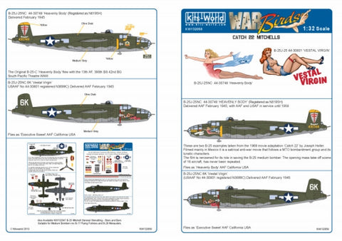キッツワールド KW132059 1/32 北アメリカ B-25J ミッチェル デカール