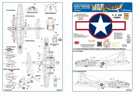 キッツワールド KW132078 1/32 ボーイング B-17F/G フライングフォートレス