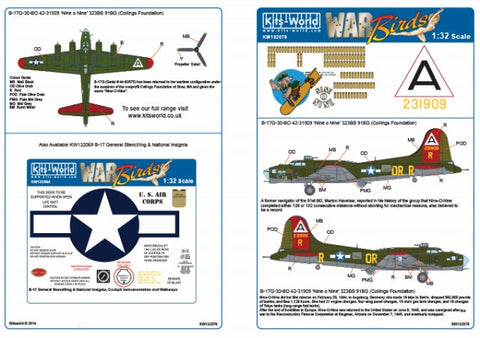 キッツワールド KW132079 1/32 ボーイング B-17G フライングフォートレス