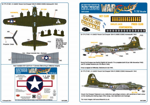キッツワールド KW132089 1/32 ボーイング B-17F フライングフォートレス