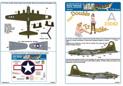 キッツワールド KW132091 1/32 ボーイング B-17F フライングフォートレス