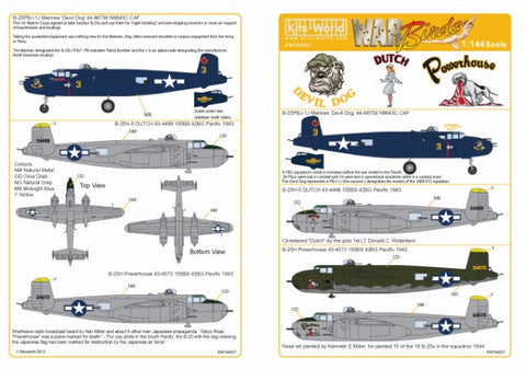 キッツワールド KW144021 1/144 B-25 ミッチェル デカールシート