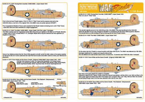 キッツワールド KW144032 1/144 デカールシート B-24D Liberators~