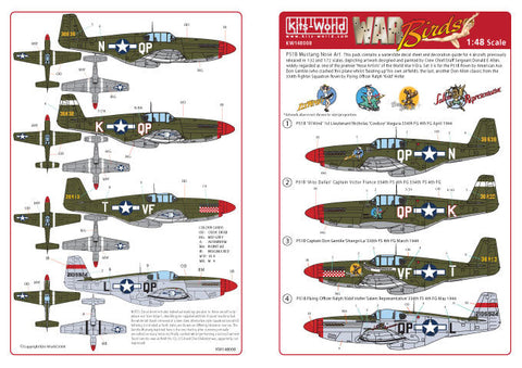 キッツワールド KW148008 1/48 アメリカンノーズアート P-51B マスタング - 1/48スケール デカールシート