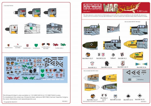 キッツワールド KW148031 1/48 "ドイツ空軍 航空団章" 1/48スケール デカールシート