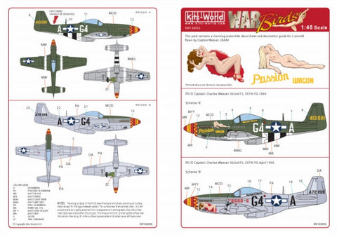 キッツワールド KW148056 1/48スケール デカールシート P-51 マスタング