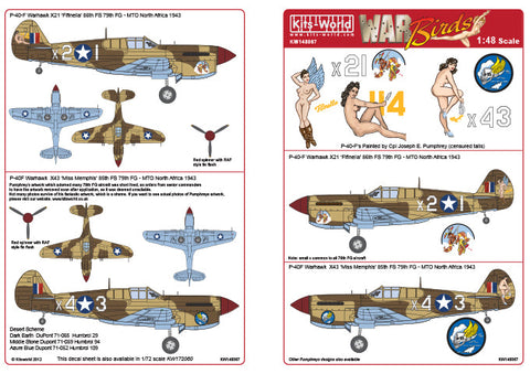 キッツワールド KW148067 1/48スケール デカールシート P-40 トマホーク