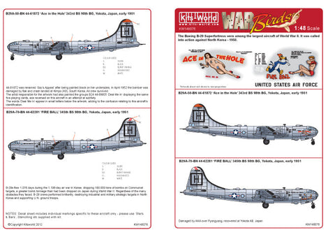 キッツワールド KW148076 1/48スケール デカールシート B-29 スーパーフォートレス