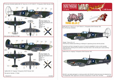 キッツワールド KW148078 1/48スケール デカールシート スピットファイア MK VIII