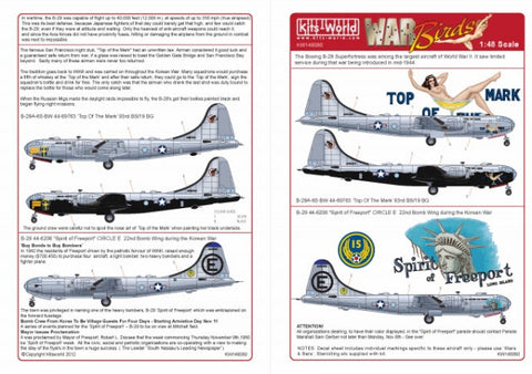 キッツワールド KW148080 1/48スケール デカールシート B-29 スーパーフォートレス