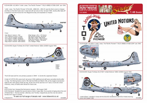 キッツワールド KW148083 1/48スケール デカールシート B-29 スーパーフォートレス