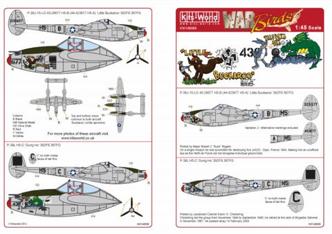 キッツワールド KW148089 1/48スケール デカールシート P-38 ライトニング