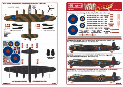 キッツワールド KW148104 1/48 アブロランカスター ステンシル and RAF 円型デカールシート