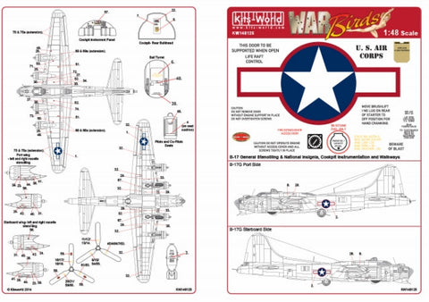 キッツワールド KW148125 1/48 ボーイング B-17 F/G フライングフォートレス
