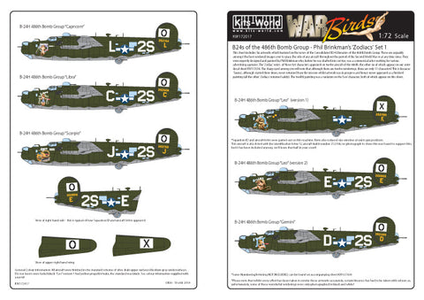 キッツワールド KW172017 1/72 アメリカンノーズアート B24 リベレーター - 1/72スケール デカールシート