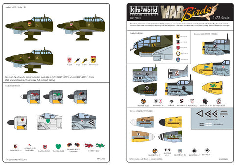 キッツワールド KW172022 1/72 "ドイツ空軍 航空団の徽章" 1/72スケール デカールシート