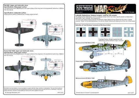 キッツワールド KW172037 1/72 ドイツ 記章 - 1/72スケール デカールシート