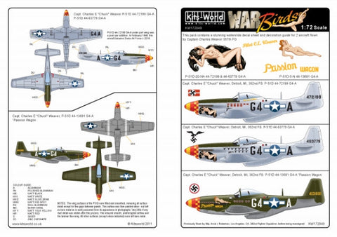 キッツワールド KW172049 1/72スケール デカールシート P-51D マスタング