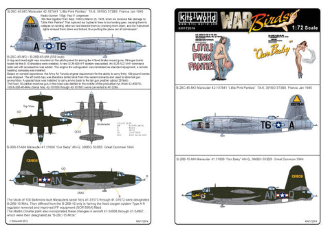 キッツワールド KW172074 1/72スケール デカールシート B-26 マローダー
