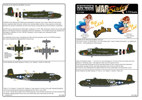 キッツワールド KW172089 1/72スケール B-25 ミッチェル