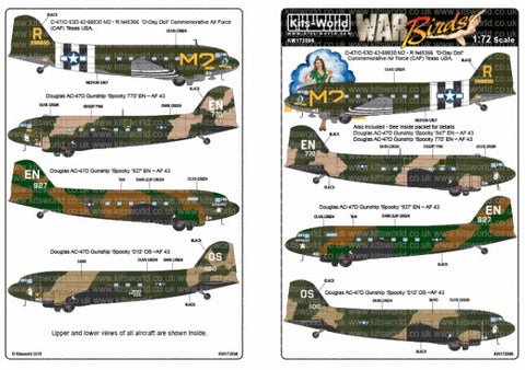 キッツワールド KW172096 1/72スケール ダコタ C-47/DC-3 'D-Day Doll' - 'Spookys'
