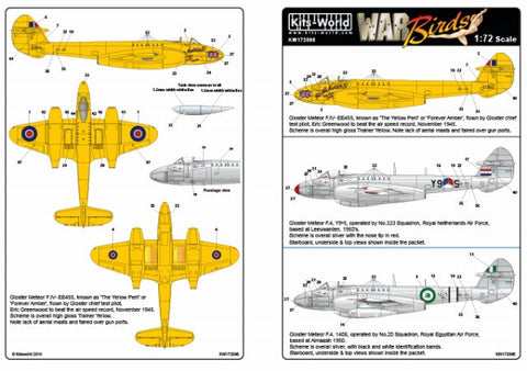 キッツワールド KW172098 1/72スケール グロスターミーティア Mk.IV - F4