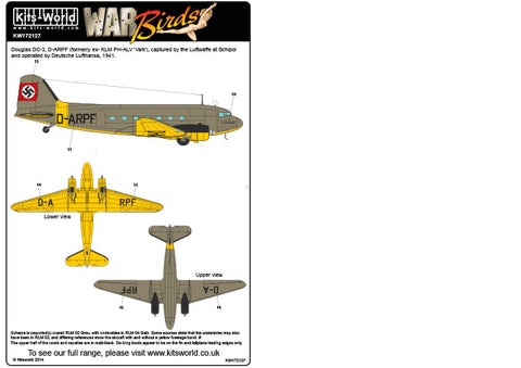 キッツワールド KW172127 1/72スケール ダグラス ダコタ C-47 - DC-3