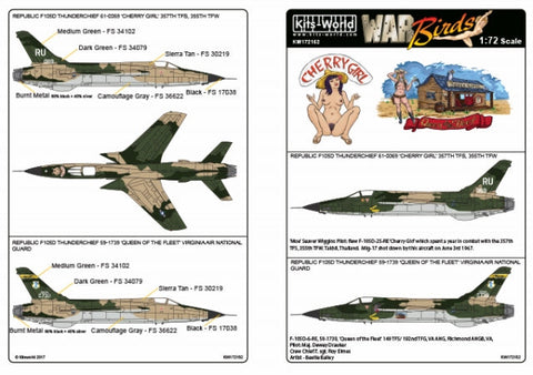 キッツワールド KW172152 1/72 F-105D サンダーチーフ 'Cherry Girl' - 'Queen of the Fleet' '