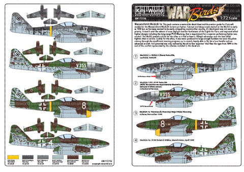 キッツワールド KW172156 1/72 Me262A-1a III/EJG 2 Oberst Heinz B?r, Lechfeld, 1944/45.Me262A-1/U5 JV 44 Heinz B?r.Me262A-1a ‘・・・